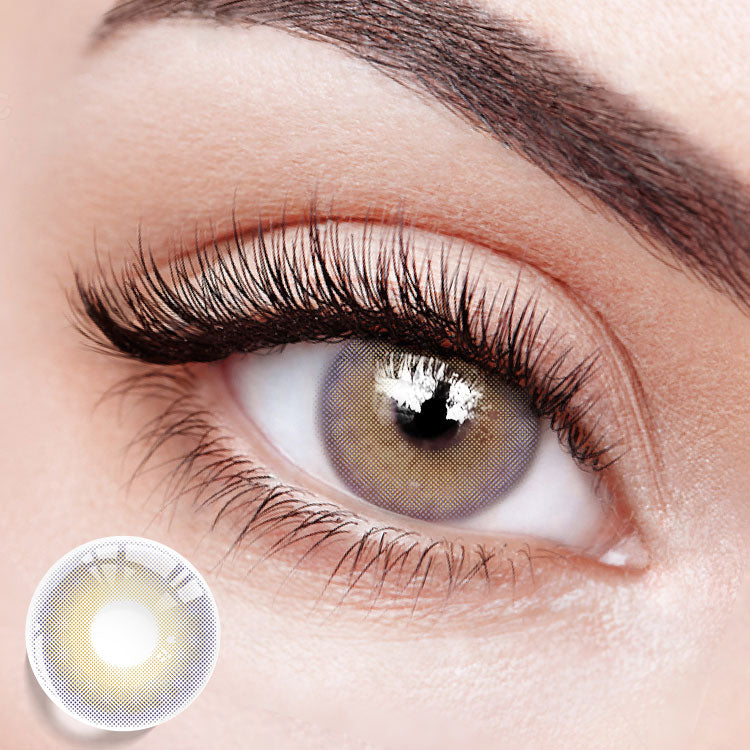 Eyes with 【Prescription】Rime L-Brown Colored Contact Lenses
